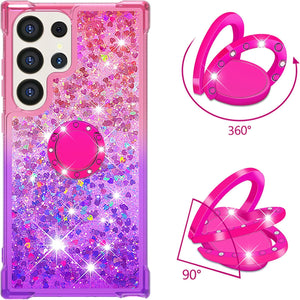 Samsung Galaxy S25 Plus Clear Glitter Liquid Sparkle Bling Cute Case - Redpepper Cases