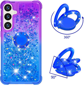 Samsung Galaxy S25 Plus Clear Glitter Liquid Sparkle Bling Cute Case - Redpepper Cases
