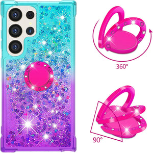 Samsung Galaxy S25 Plus Clear Glitter Liquid Sparkle Bling Cute Case - Redpepper Cases