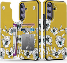 Load image into Gallery viewer, Samsung Galaxy S25 Plus Flower Designs Credit Card Holder Protective Phone Cover - Redpepper Cases
