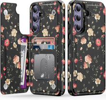 Load image into Gallery viewer, Samsung Galaxy S25 Plus Flower Designs Credit Card Holder Protective Phone Cover - Redpepper Cases