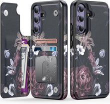 Load image into Gallery viewer, Samsung Galaxy S25 Plus Flower Designs Credit Card Holder Protective Phone Cover - Redpepper Cases