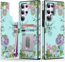 Load image into Gallery viewer, Samsung Galaxy S25 Plus Flower Designs Credit Card Holder Protective Phone Cover - Redpepper Cases
