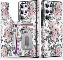 Load image into Gallery viewer, Samsung Galaxy S25 Plus Flower Designs Credit Card Holder Protective Phone Cover - Redpepper Cases