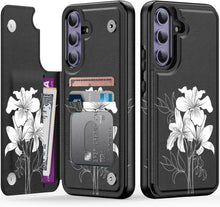 Load image into Gallery viewer, Samsung Galaxy S25 Plus Flower Designs Credit Card Holder Protective Phone Cover - Redpepper Cases
