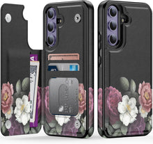 Load image into Gallery viewer, Samsung Galaxy S25 Plus Flower Designs Credit Card Holder Protective Phone Cover - Redpepper Cases