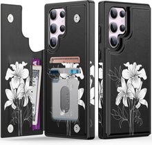 Load image into Gallery viewer, Samsung Galaxy S25 Plus Flower Designs Credit Card Holder Protective Phone Cover - Redpepper Cases