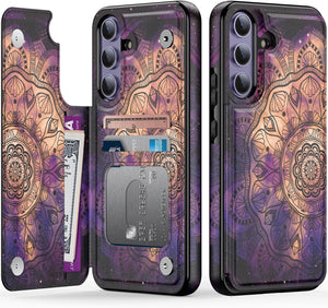 Samsung Galaxy S25 Plus Flower Designs Credit Card Holder Protective Phone Cover - Redpepper Cases