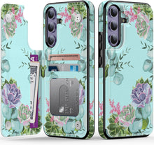 Load image into Gallery viewer, Samsung Galaxy S25 Plus Flower Designs Credit Card Holder Protective Phone Cover - Redpepper Cases