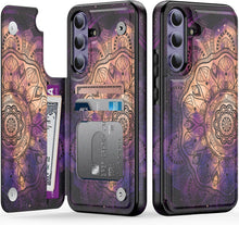 Load image into Gallery viewer, Samsung Galaxy S25 Plus Flower Designs Credit Card Holder Protective Phone Cover - Redpepper Cases