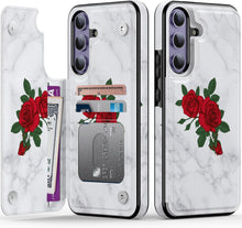 Load image into Gallery viewer, Samsung Galaxy S25 Plus Flower Designs Credit Card Holder Protective Phone Cover - Redpepper Cases