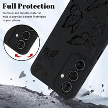 Load image into Gallery viewer, Samsung Galaxy S25 Plus Rose Flower Butterfly Cool Black Solid Design Phone Cover - Redpepper Cases