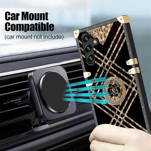 Samsung Galaxy S25+ Plus Soft TPU Bumper with Elegant Metal Corners & Ring Kickstand - Redpepper Cases