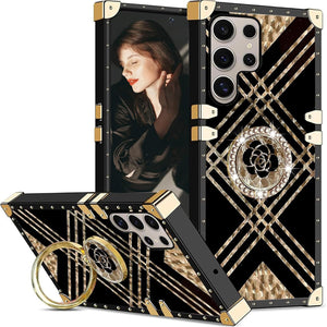 Samsung Galaxy S25+ Plus Soft TPU Bumper with Elegant Metal Corners & Ring Kickstand - Redpepper Cases