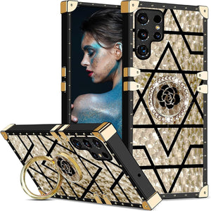 Samsung Galaxy S25+ Plus Soft TPU Bumper with Elegant Metal Corners & Ring Kickstand - Redpepper Cases
