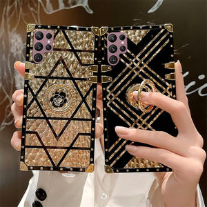 Samsung Galaxy S25+ Plus Soft TPU Bumper with Elegant Metal Corners & Ring Kickstand - Redpepper Cases