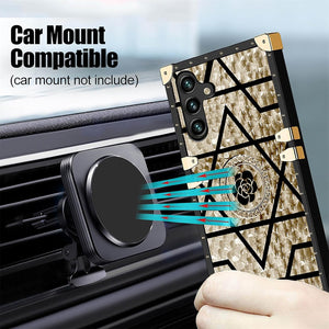 Samsung Galaxy S25+ Plus Soft TPU Bumper with Elegant Metal Corners & Ring Kickstand - Redpepper Cases