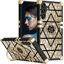 Load image into Gallery viewer, Samsung Galaxy S25+ Plus Soft TPU Bumper with Elegant Metal Corners &amp; Ring Kickstand - Redpepper Cases