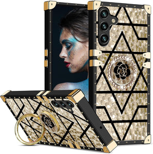 Samsung Galaxy S25+ Plus Soft TPU Bumper with Elegant Metal Corners & Ring Kickstand - Redpepper Cases