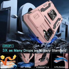 Samsung Galaxy S25 Slide Camera Cover+Screen Protector Rotated Ring Kickstand - Redpepper Cases