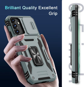 Samsung Galaxy S25 Slide Camera Cover+Screen Protector Rotated Ring Kickstand - Redpepper Cases