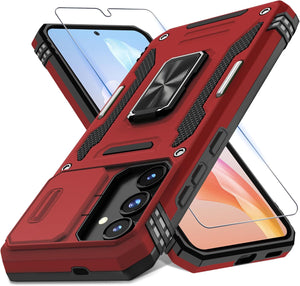 Samsung Galaxy S25 Slide Camera Cover+Screen Protector Rotated Ring Kickstand - Redpepper Cases