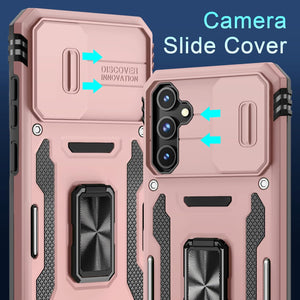 Samsung Galaxy S25 Slide Camera Cover+Screen Protector Rotated Ring Kickstand - Redpepper Cases