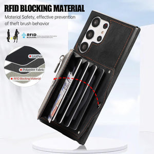 Samsung Galaxy S25 Ultra 5G Wallet Cover and Tempered Glass Screen Protector - Redpepper Cases