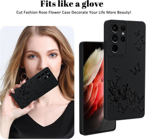Samsung Galaxy S25 Ultra Cute Butterfly Pattern Design Silicone Phone Case - Redpepper Cases