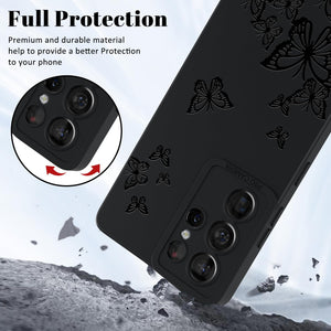 Samsung Galaxy S25 Ultra Cute Butterfly Pattern Design Silicone Phone Case - Redpepper Cases