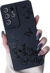 Samsung Galaxy S25 Ultra Cute Butterfly Pattern Design Silicone Phone Case - Redpepper Cases