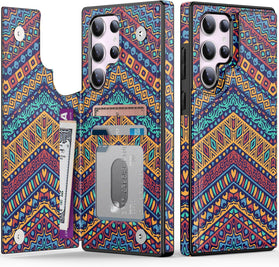 Samsung Galaxy S25 Ultra Flip Folio Leather Kickstand Credit Card Holder Protective Phone Cover - Redpepper Cases