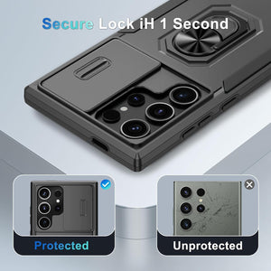 Samsung Galaxy S25 Ultra Slide Camera Lens Cover+Screen Protector+Ring Holder - Redpepper Cases