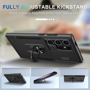 Samsung Galaxy S25 Ultra Slide Camera Lens Cover+Screen Protector+Ring Holder - Redpepper Cases