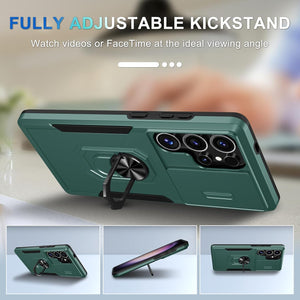 Samsung Galaxy S25 Ultra Slide Camera Lens Cover+Screen Protector+Ring Holder - Redpepper Cases