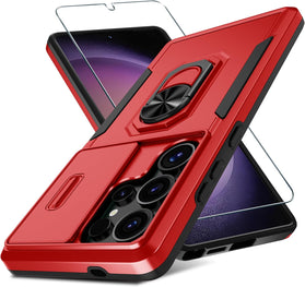 Samsung Galaxy S25 Ultra Slide Camera Lens Cover+Screen Protector+Ring Holder - Redpepper Cases