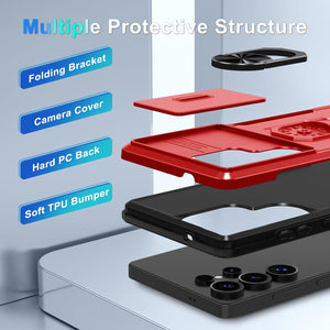 Samsung Galaxy S25 Ultra Slide Camera Lens Cover+Screen Protector+Ring Holder - Redpepper Cases