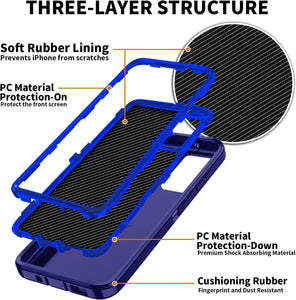 Samsung Galaxy S25/S24 Plus 3 - Layer Screen Protector Rugged Heavy Duty Cover Case - Redpepper Cases