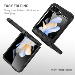 Samsung Galaxy Z Flip 6 5G Tempered Glass Screen Protector with 360 Ring Holder Stand - Redpepper Cases