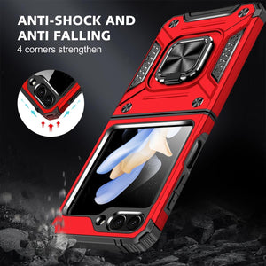 Samsung Galaxy Z Flip 6 5G Tempered Glass Screen Protector with 360 Ring Holder Stand - Redpepper Cases
