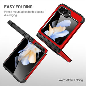 Samsung Galaxy Z Flip 6 5G Tempered Glass Screen Protector with 360 Ring Holder Stand - Redpepper Cases