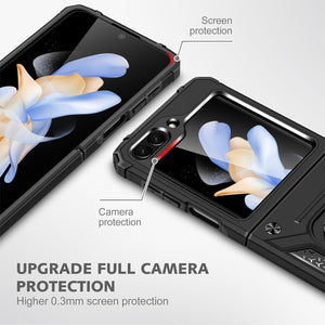 Samsung Galaxy Z Flip 6 5G Tempered Glass Screen Protector with 360 Ring Holder Stand - Redpepper Cases