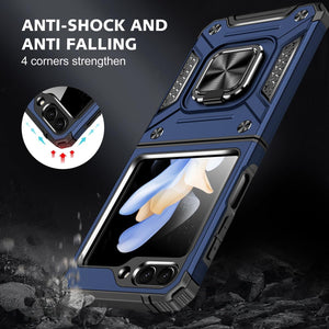 Samsung Galaxy Z Flip 6 5G Tempered Glass Screen Protector with 360 Ring Holder Stand - Redpepper Cases