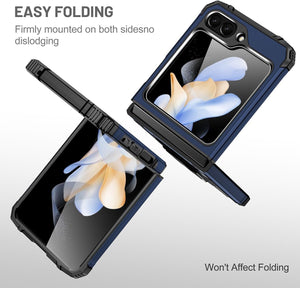 Samsung Galaxy Z Flip 6 5G Tempered Glass Screen Protector with 360 Ring Holder Stand - Redpepper Cases