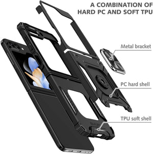 Samsung Galaxy Z Flip 6 5G Tempered Glass Screen Protector with 360 Ring Holder Stand - Redpepper Cases