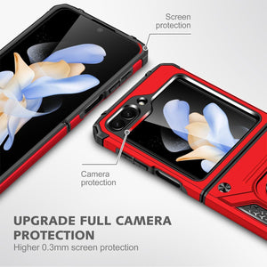 Samsung Galaxy Z Flip 6 5G Tempered Glass Screen Protector with 360 Ring Holder Stand - Redpepper Cases