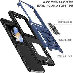Samsung Galaxy Z Flip 6 5G Tempered Glass Screen Protector with 360 Ring Holder Stand - Redpepper Cases
