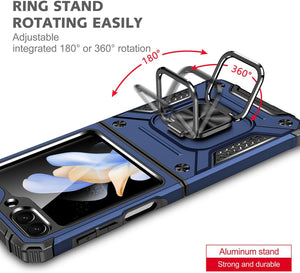 Samsung Galaxy Z Flip 6 5G Tempered Glass Screen Protector with 360 Ring Holder Stand - Redpepper Cases