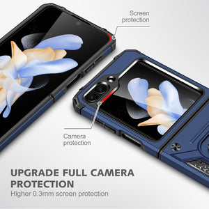 Samsung Galaxy Z Flip 6 5G Tempered Glass Screen Protector with 360 Ring Holder Stand - Redpepper Cases