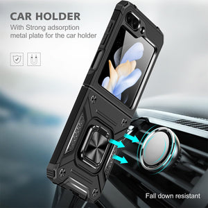 Samsung Galaxy Z Flip 6 5G Tempered Glass Screen Protector with 360 Ring Holder Stand - Redpepper Cases